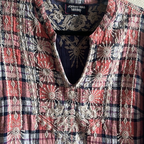 Johnny Was Red and Blue Embroidered Blouse - Picture 9 of 11